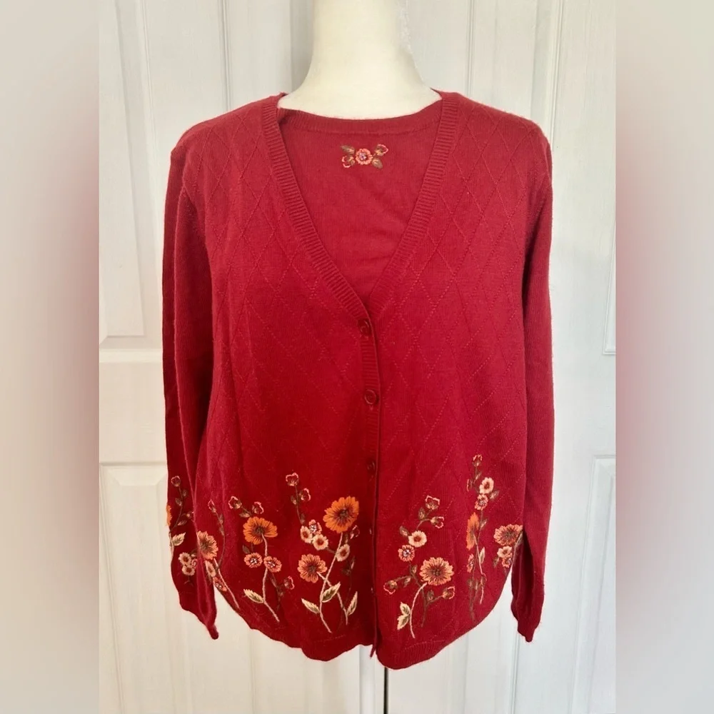 Cardigan alfred dunner sweater set woman size large